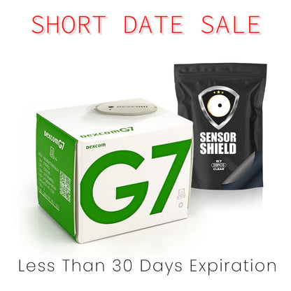 Dexcom G7 Sensor - Pack of 1 (Short-Dated) + 1 Free Sensor Shield Patches (20ct)