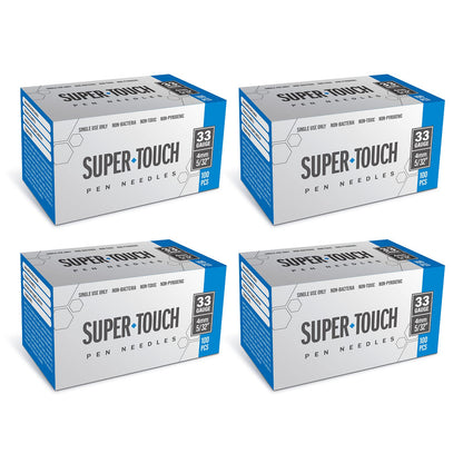 Super Touch Pen Needles - 33G 4mm 100/BX - Pack of 4
