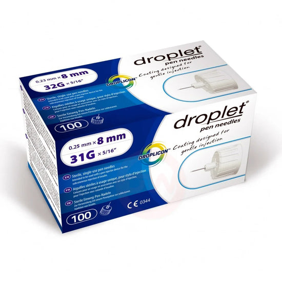 Droplet Pen Needles - 31G 8mm 100ct – DiabeticTestStrips.org