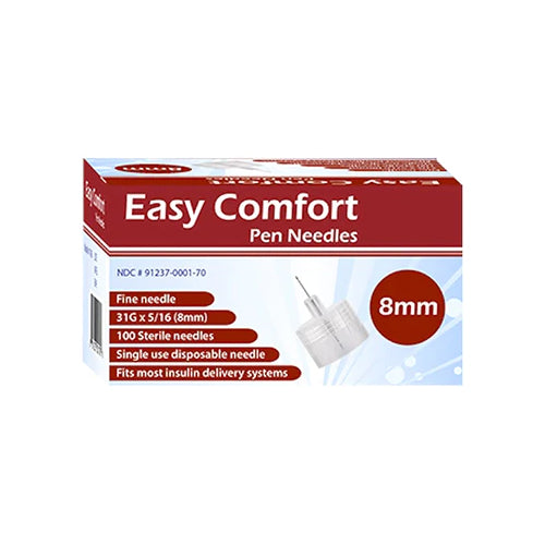 Easy Comfort Pen Needles - 31G 8mm 100ct