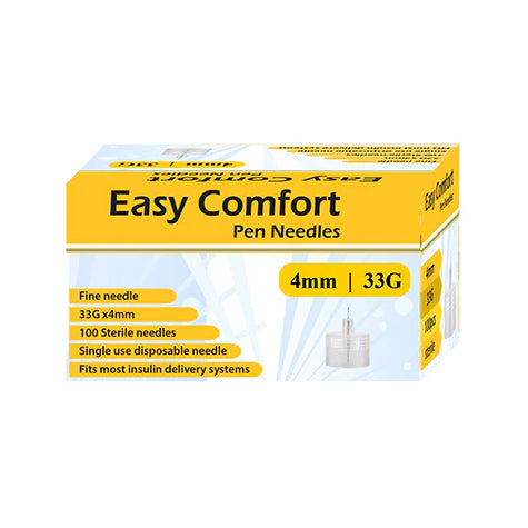 Easy Comfort Pen Needles - 33G 4mm 100ct