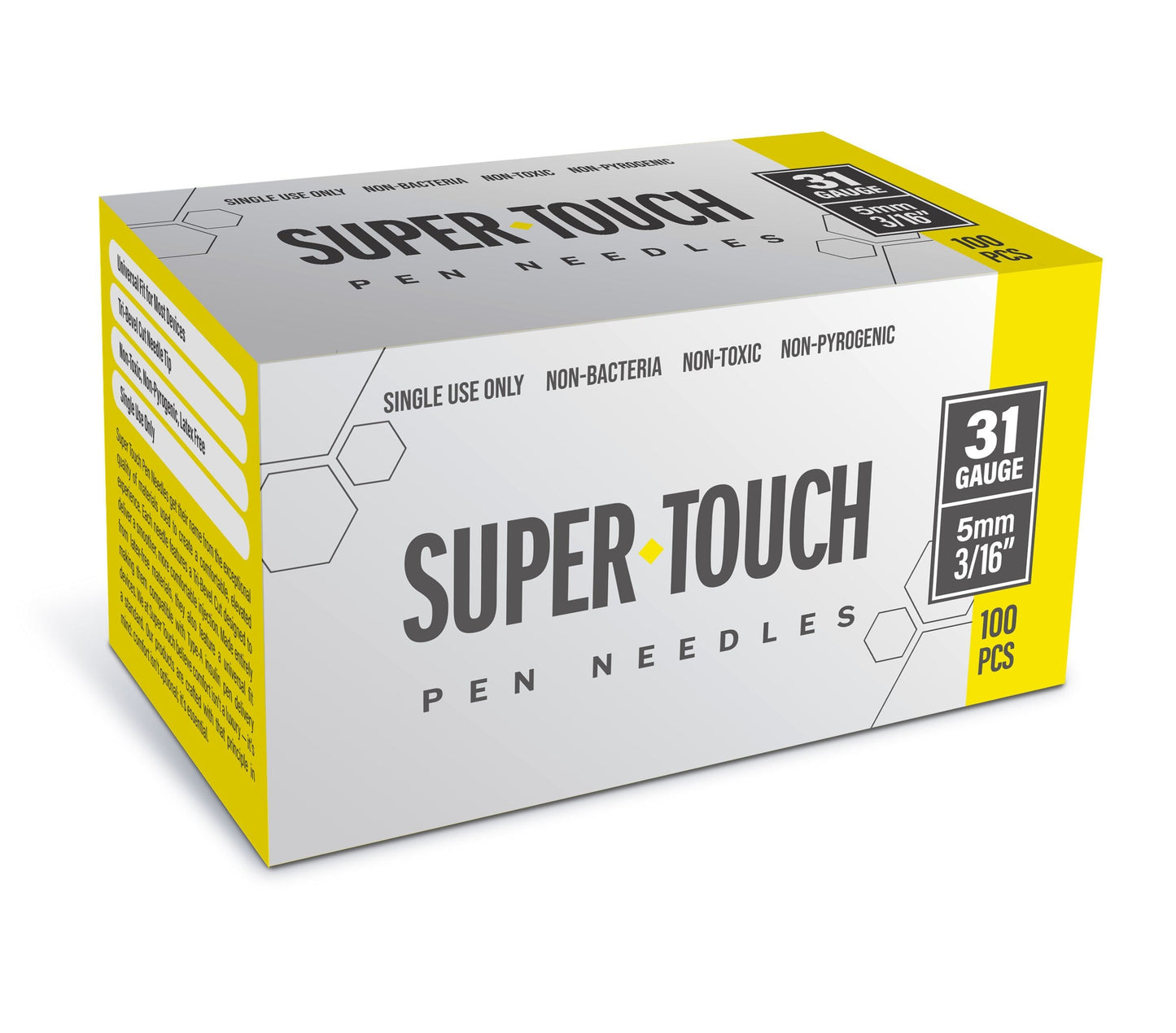 Super Touch Pen Needles - 31G 5mm 100/BX