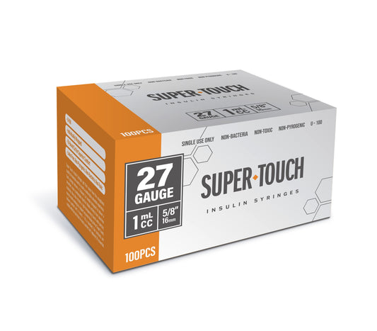Super Touch Insulin Syringes - 27G 1cc 5/8" 100/bx