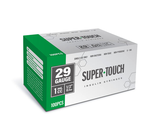 Super Touch Insulin Syringes - 29G 1cc 1/2" 100/bx