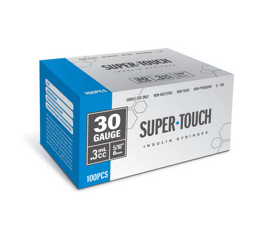 Super Touch Insulin Syringes - 30G 3/10cc 5/16" 100/bx