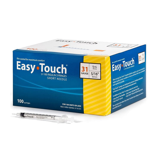 EasyTouch Insulin Syringes - 31G 1cc 5/16" 100ct