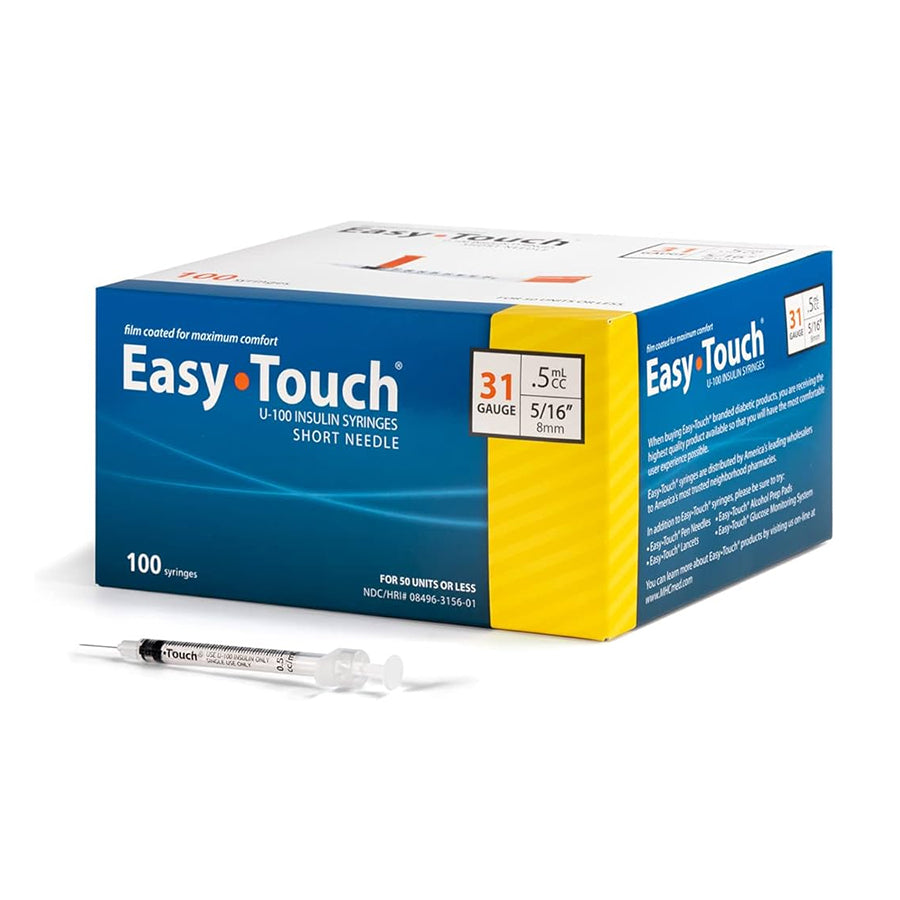 EasyTouch Insulin Syringes - 31G 1/2cc 5/16" 100ct