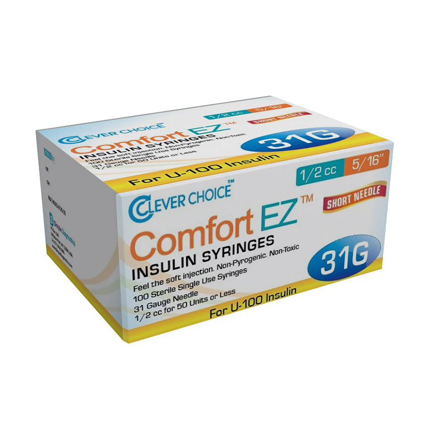 Clever Choice Comfort EZ Insulin Syringes - 31G 1cc 8mm