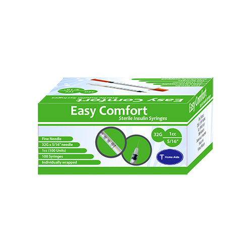 Easy Comfort Insulin Syringes - 32G 1cc 5/16" 100ct